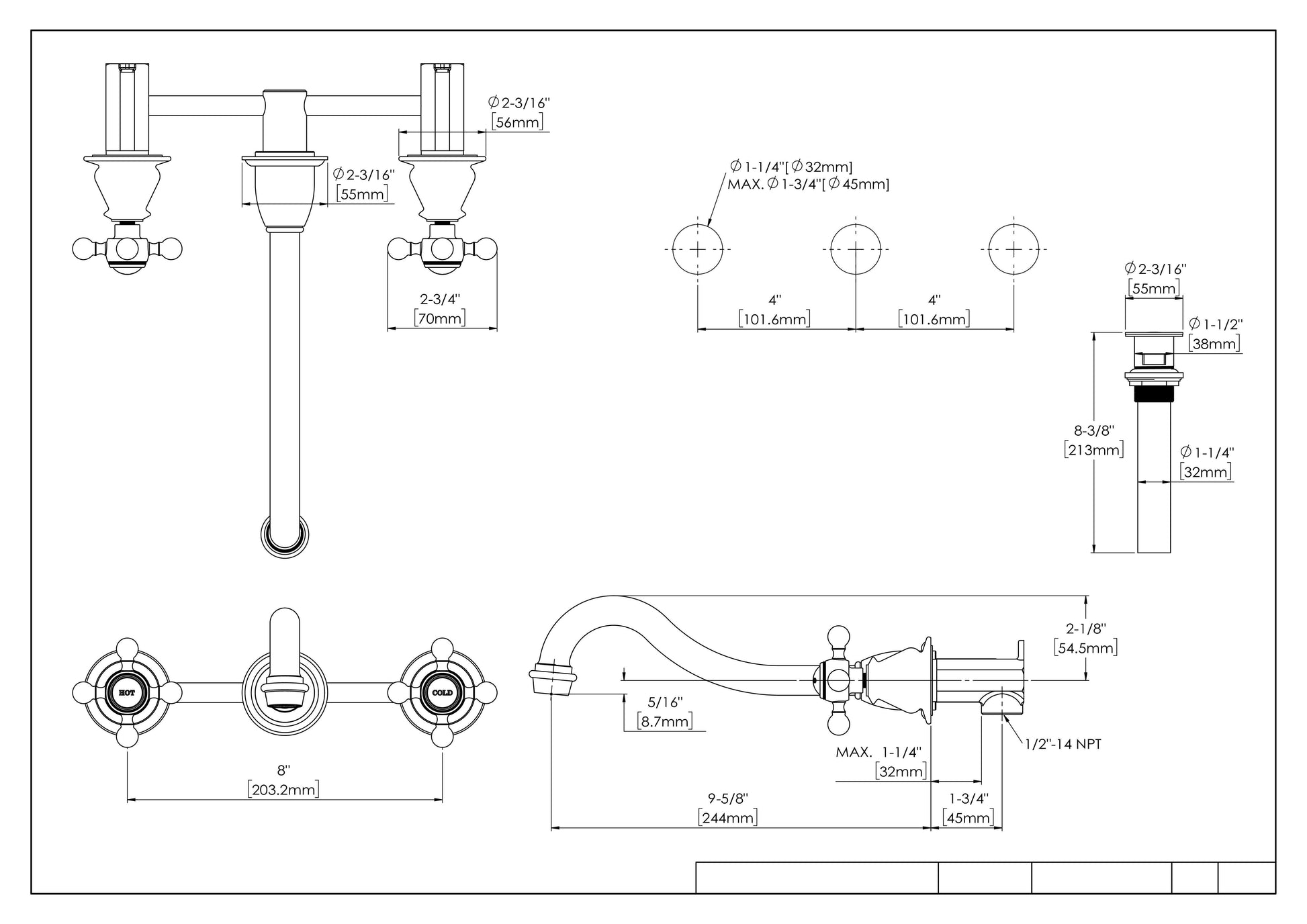 HRLBrass Wall Mount Faucet