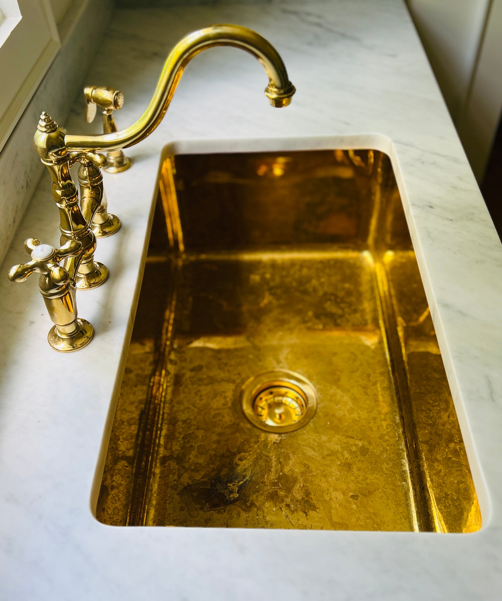 Unlacquered Brass Kitchen Sink