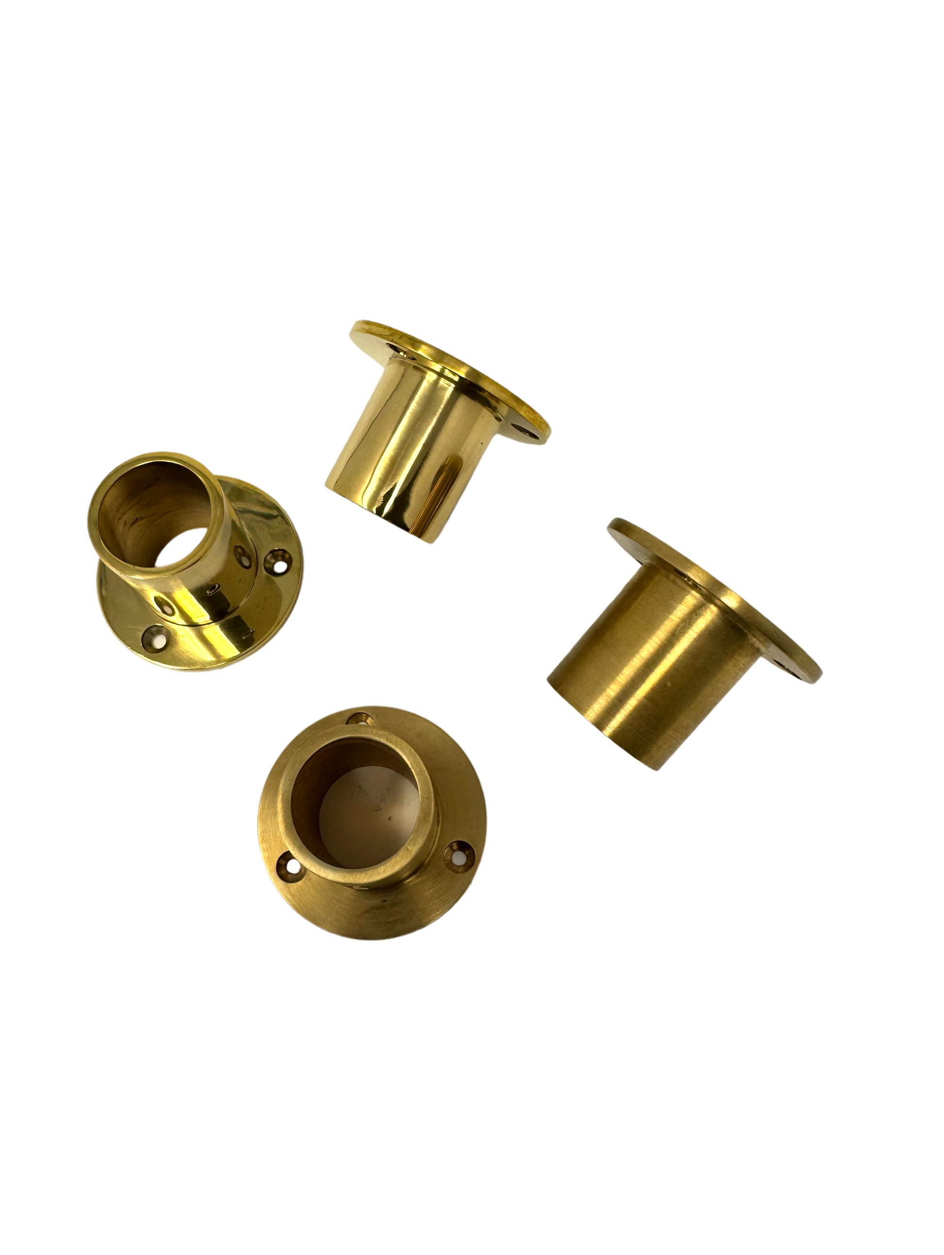 Unlacquered Brass Shower Curtain Rod with Curtain Hooks