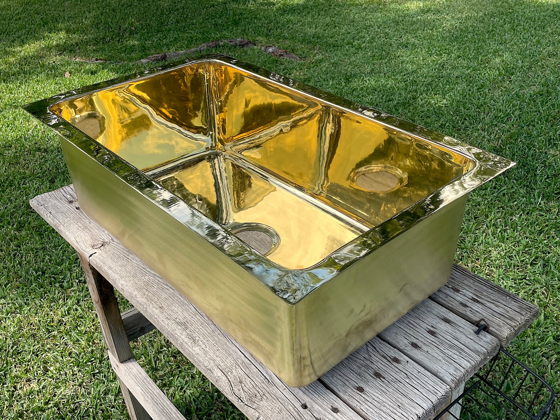 Unlacquered Brass Kitchen Sink