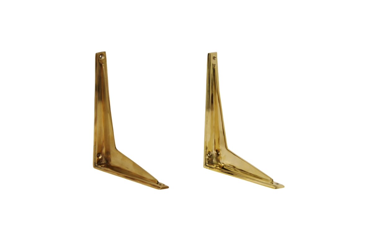 Unlacquered Brass Shelf Bracket