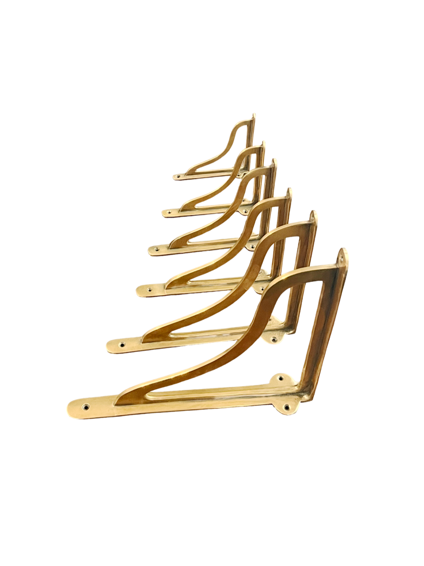 HRLBrass Shelf Bracket - Burnished Unlacquered Brass