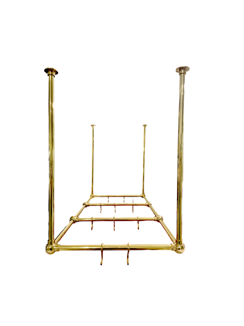 HRLBrass Unlacquered Brass Hanging Pot Rack