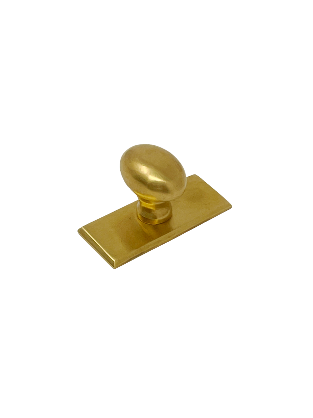 HRLBrass Oval Cabinet Knob with Rectangle Backplate