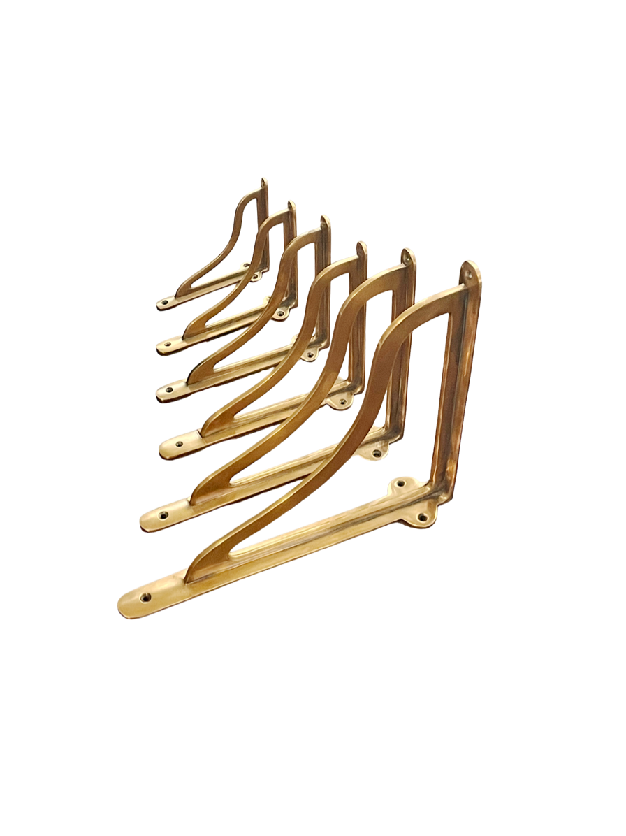 HRLBrass Shelf Bracket - Burnished Unlacquered Brass