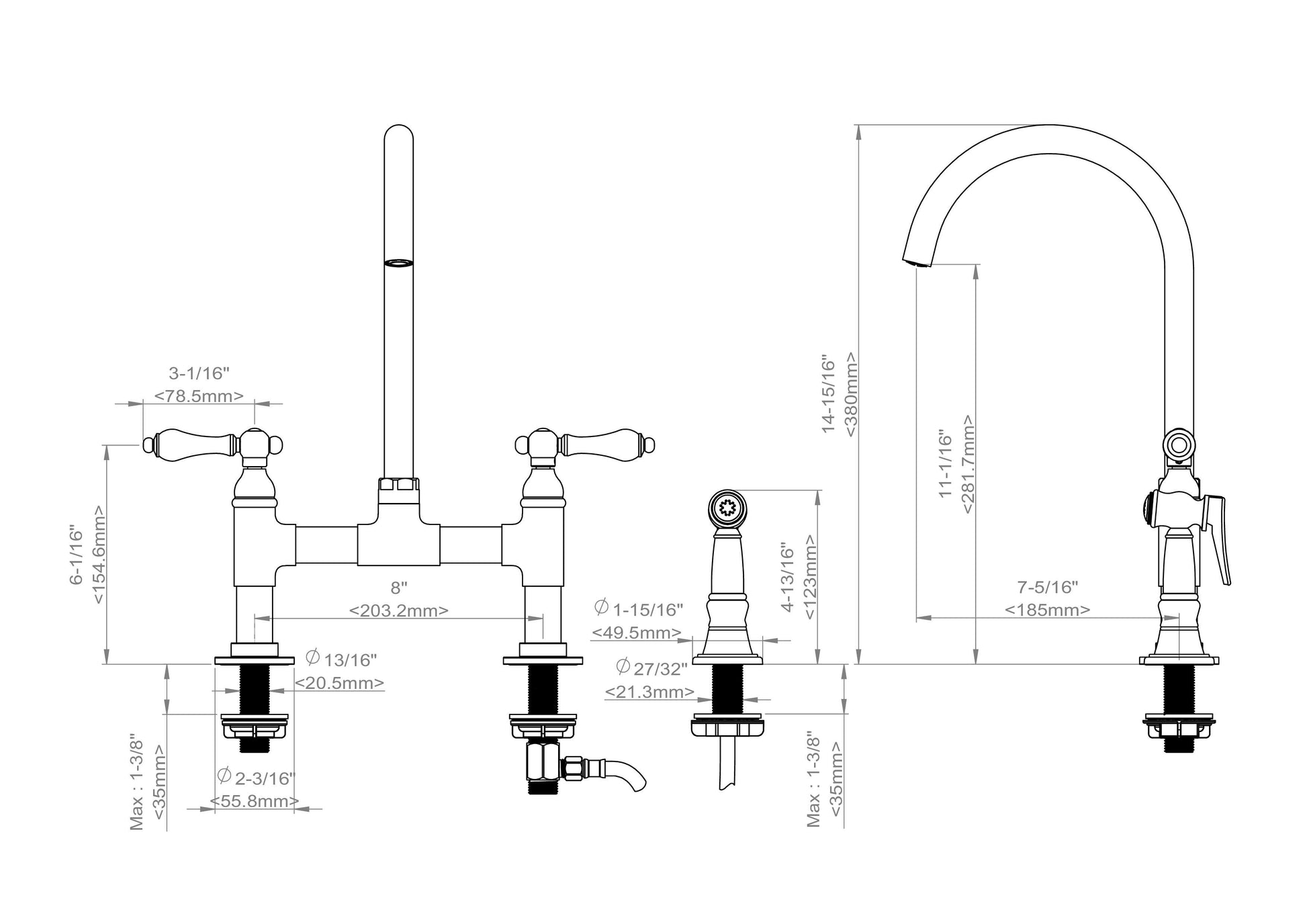 Two Leg Kitchen Faucet