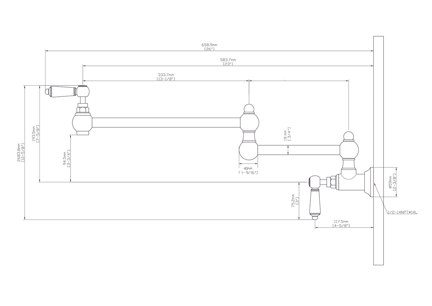 HRLBrass Pot Filler