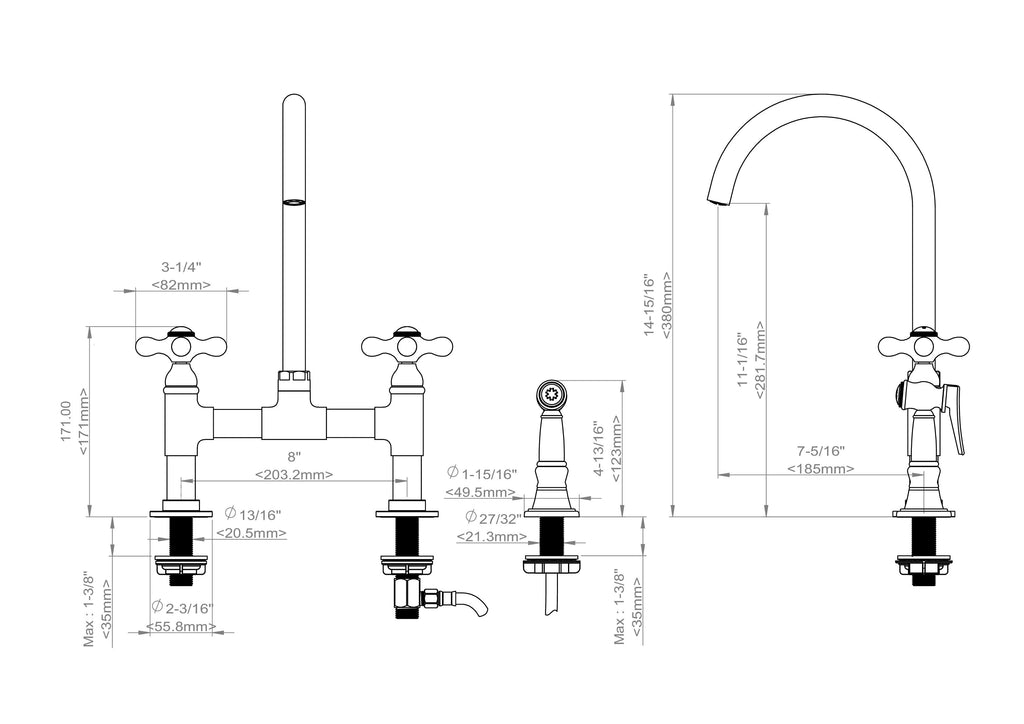 Two Leg Kitchen Faucet