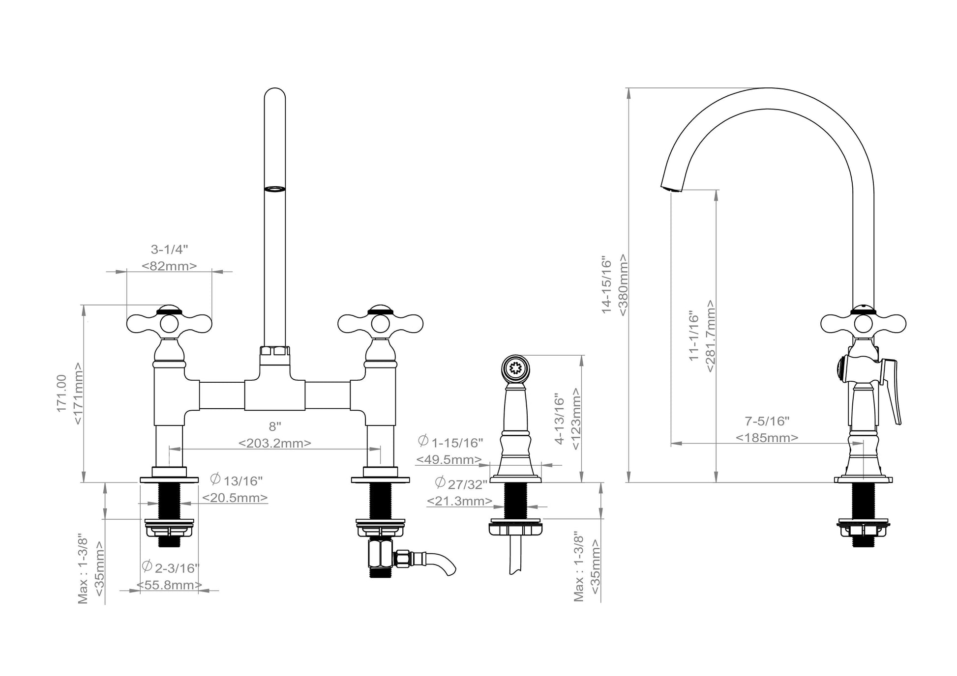 Two Leg Kitchen Faucet