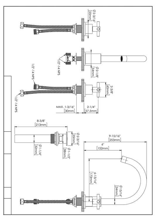 HRLBrass Gooseneck Bath Faucet