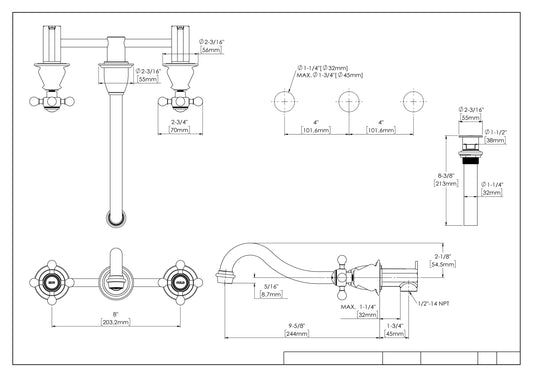 HRLBrass Wall Mount Faucet