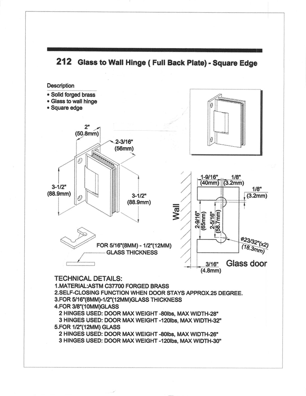 HRLBrass Shower Clips and Hinges