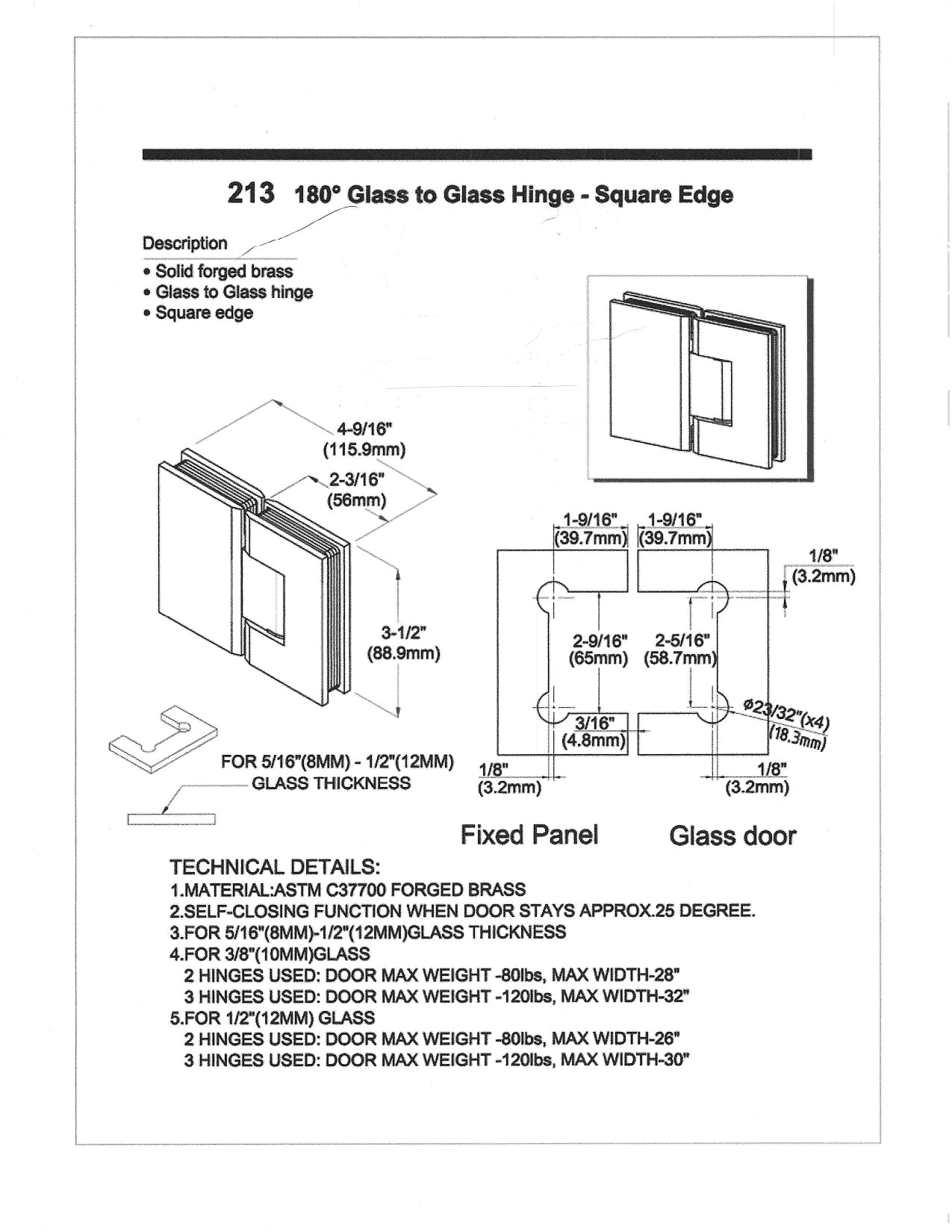 HRLBrass Shower Clips and Hinges