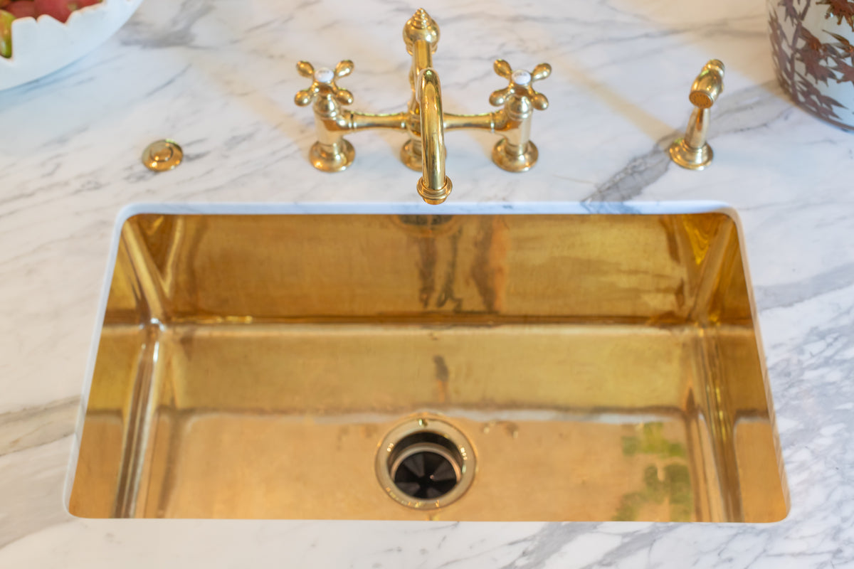 Unlacquered Brass Kitchen Sink