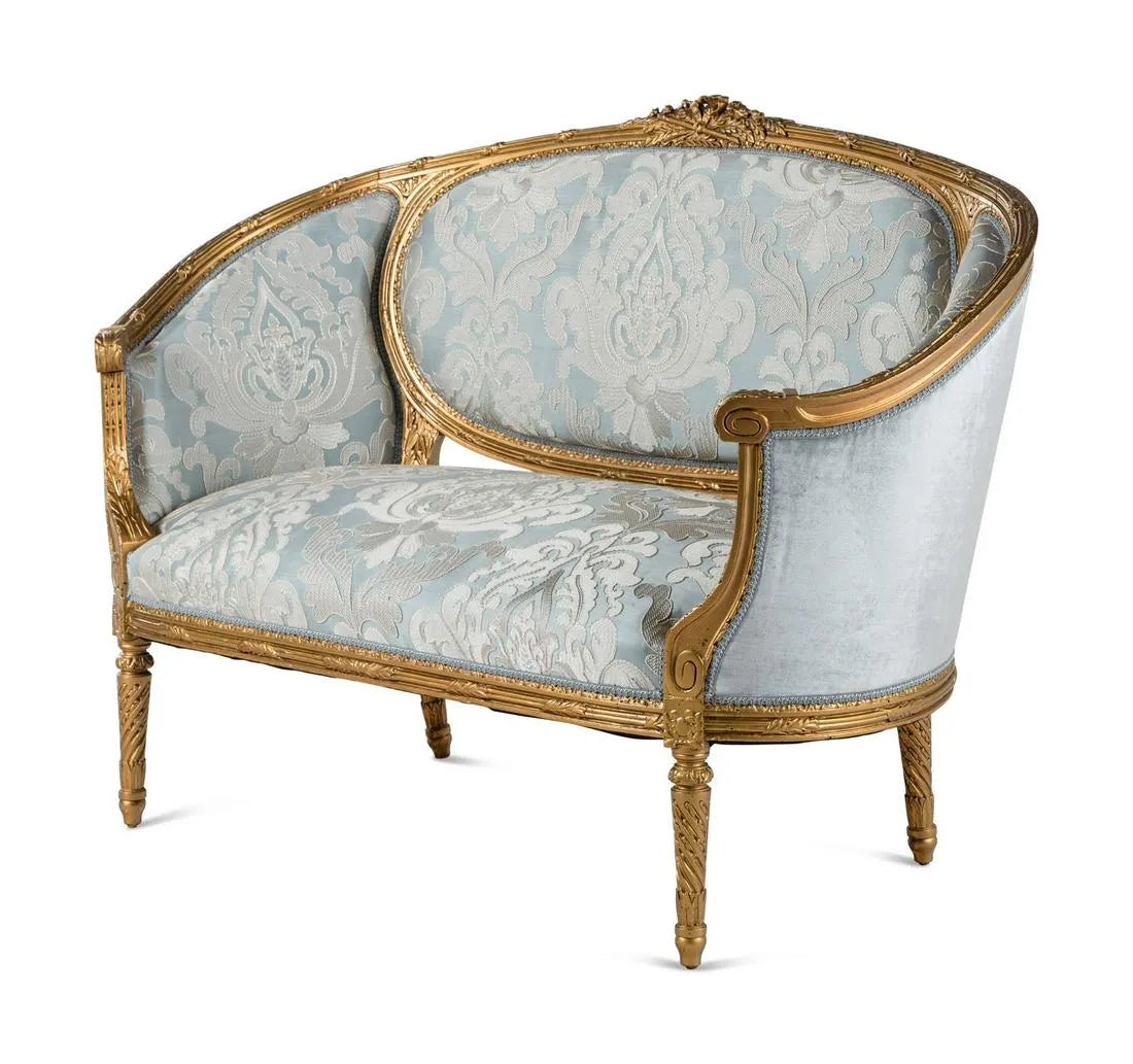 A Louis XVI Style Giltwood Settee