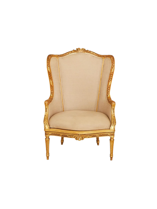 Louis XVI Giltwood Wing Chair