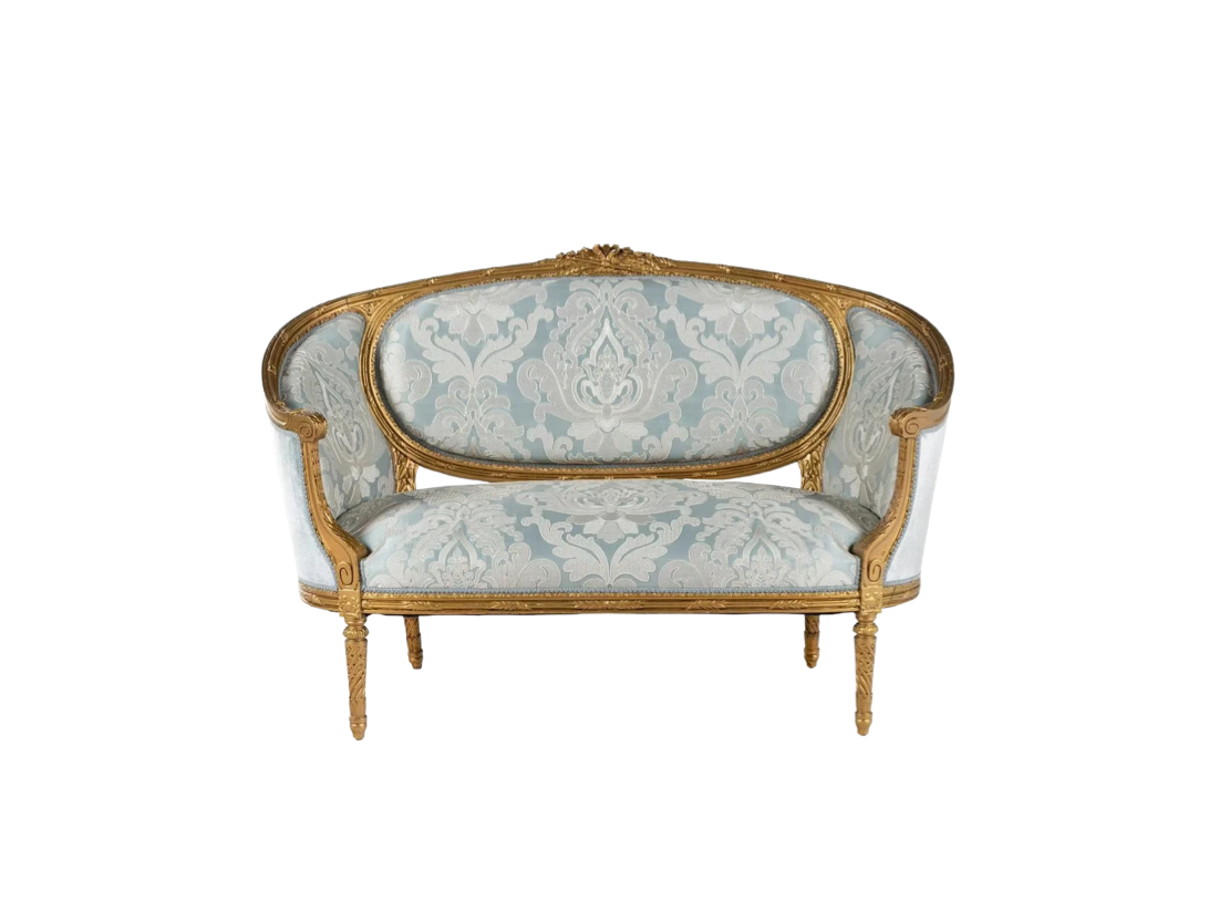 A Louis XVI Style Giltwood Settee