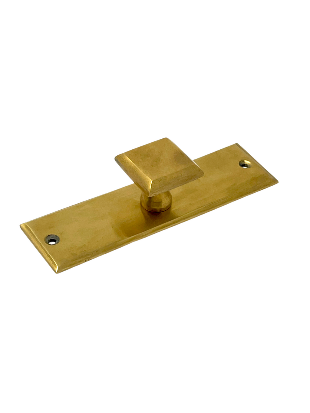 HRLBrass Square Knob with Backplate
