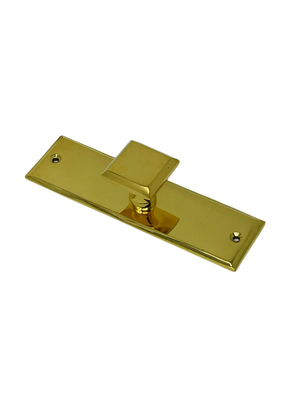 HRLBrass Square Knob with Backplate
