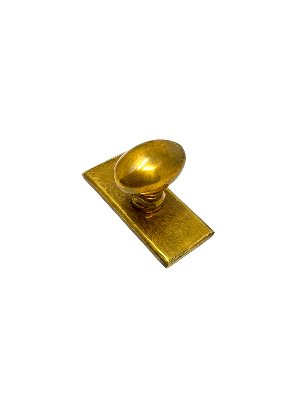 HRLBrass Oval Cabinet Knob with Rectangle Backplate