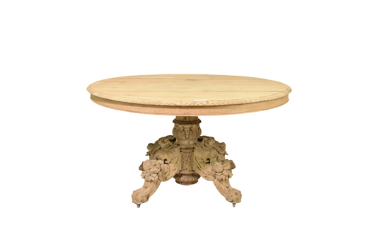 Henri II Style Bleached Oak Hunt Table