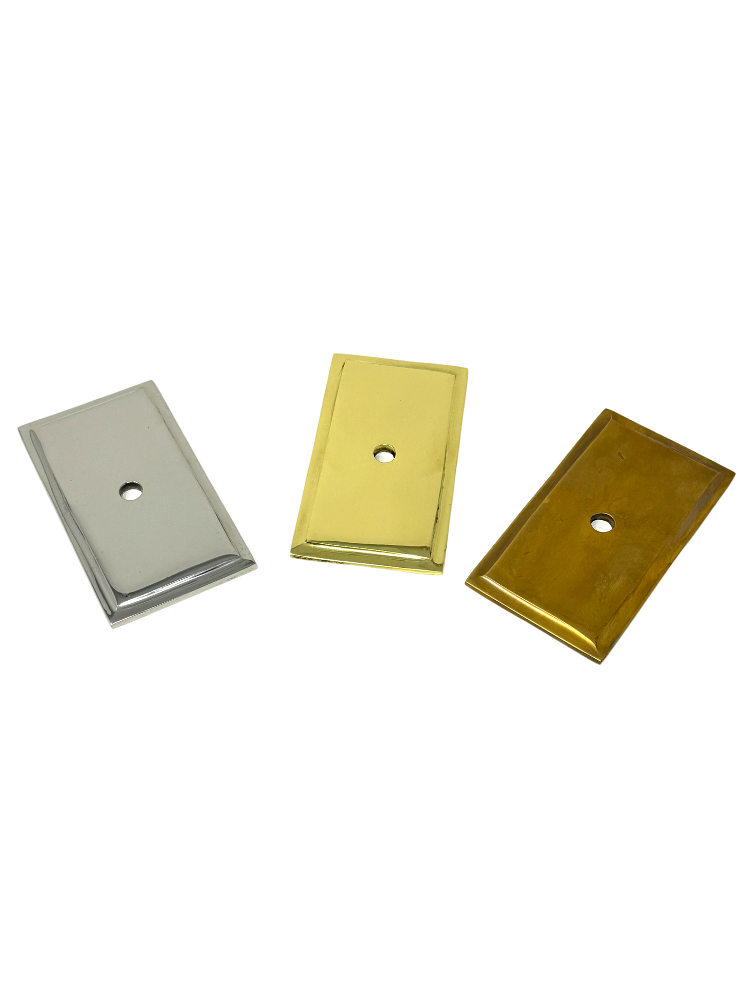 HRLBrass Rectangle Backplates - Shower Knob