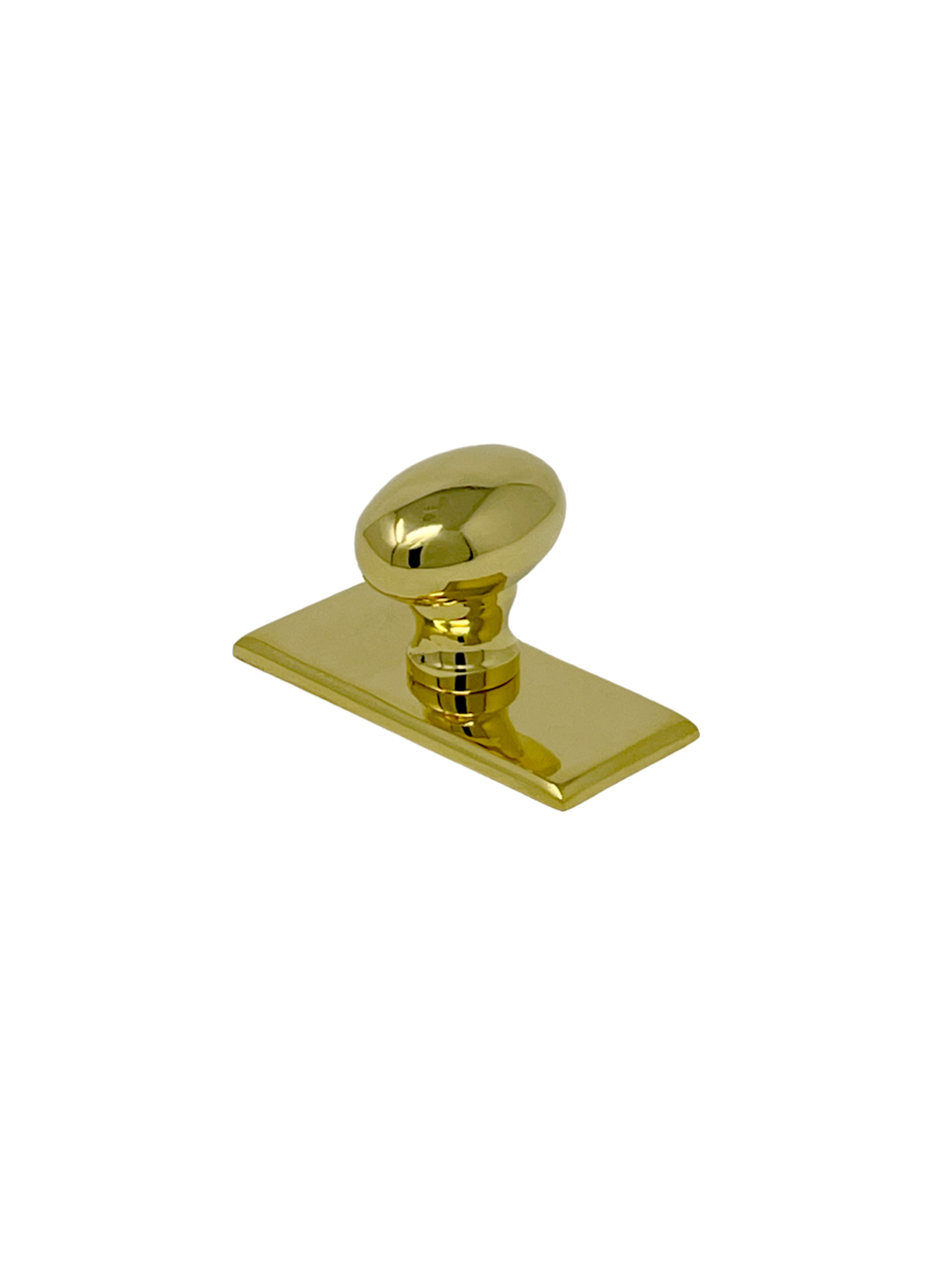HRLBrass Oval Cabinet Knob with Rectangle Backplate