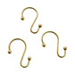 Unlacquered Brass Shower Curtain Rod with Curtain Hooks
